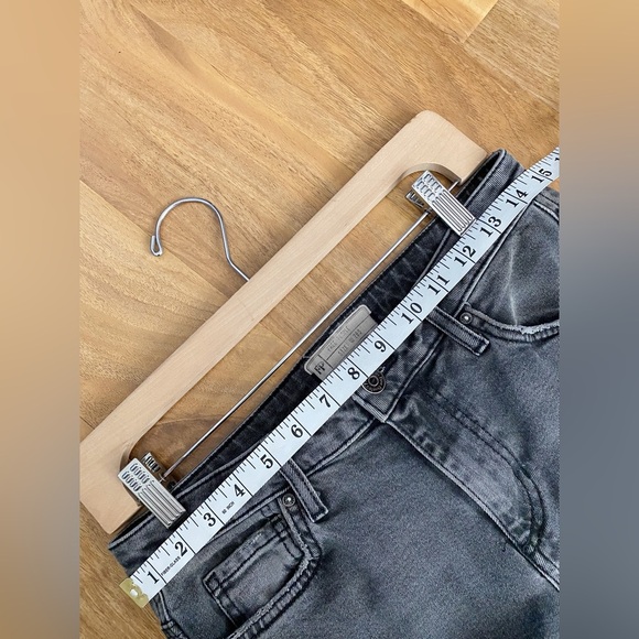 💕FREE PEOPLE Crop Straight Denim Jeans Fray Raw Hem Short High Waisted Hem 28S - Picture 6 of 8